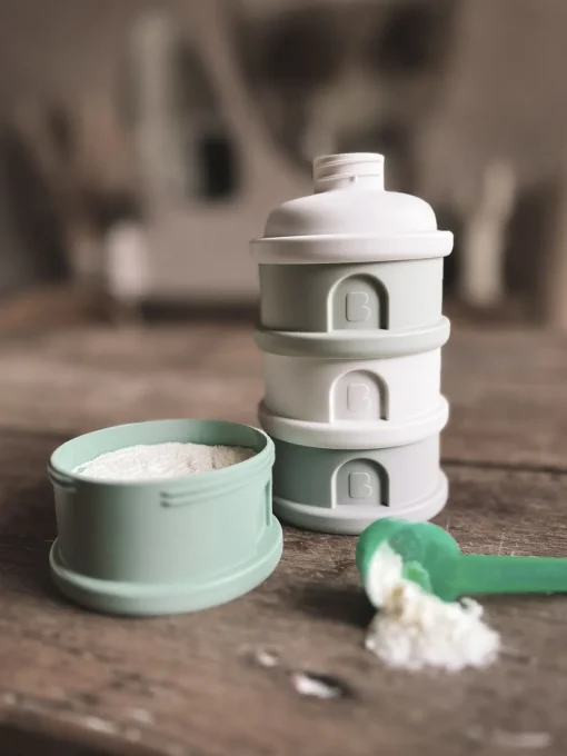 BÉABA Sorties De Bébé*Boite Doseuse 4 Compartiments Cotton / Sage Green