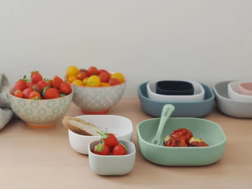 BÉABA Goûter Sain*Lot De 3 Bols Silicone Gigogne Sage Green