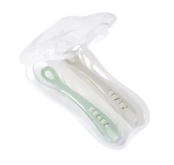 BÉABA Couverts, Vaisselle Et Bavoirs*Lot De 2 Cuilleres 2Eme Age Silicone Avec Boite De Transport