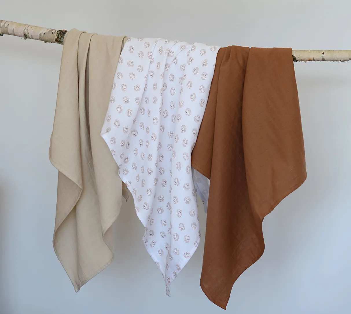 BÉABA Accessoires De Toilette*Lot De 3 Langes En Coton Hedgehog