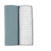 BÉABA Emmaillotage*Lot De 2 Langes Xxl En Coton Baltic Blue/Points