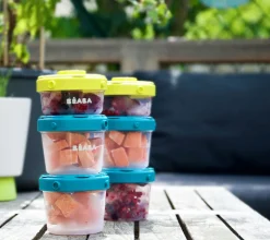 BÉABA Pots De Conservation*Lot De 6 Portions Clip 2Eme Age 200 Ml Neon