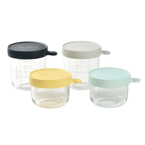 BÉABA Pots De Conservation*Lot De 4 Portions Verre - Pastel