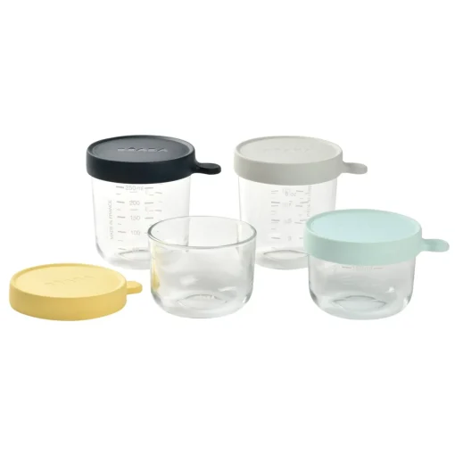 BÉABA Pots De Conservation*Lot De 4 Portions Verre - Pastel
