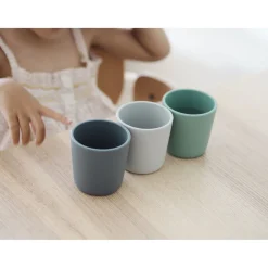 BÉABA Couverts, Vaisselle Et Bavoirs*Lot De 3 Verres Silicone Velvet Grey / Sage Green