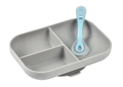 BÉABA Couverts, Vaisselle Et Bavoirs*Set Repas Silicone Avec Ventouse Grey