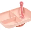 BÉABA Couverts, Vaisselle Et Bavoirs*Set Repas Silicone Avec Ventouse Pink