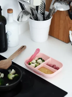 BÉABA Couverts, Vaisselle Et Bavoirs*Set Repas Silicone Avec Ventouse Pink
